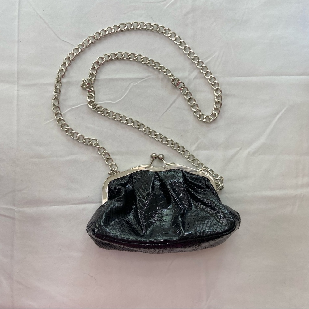 Apt. 9 Black and Silver Clutch with Chain Strap